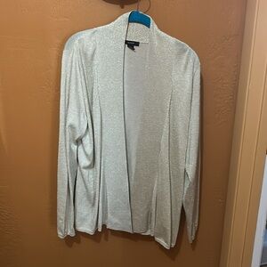 2 piece ALFANI sleeveless top and cardigan. GOLDEN THREADS THRU out. Dressy